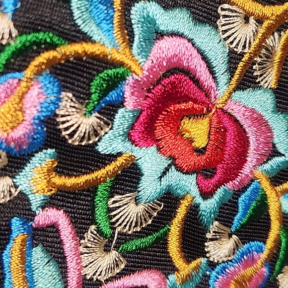 DENIM CO EMBROIDERY BOHO FESTIVAL OVERSIZE STATEMENT JEAN JACKET SIZE SMALL 4/6 - Picture 6 of 15